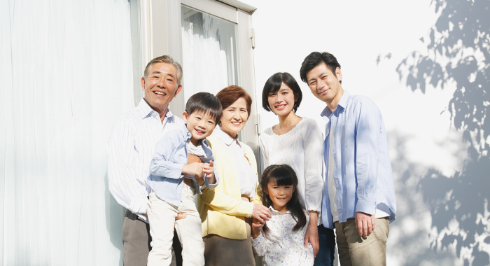 幸せそうな家族