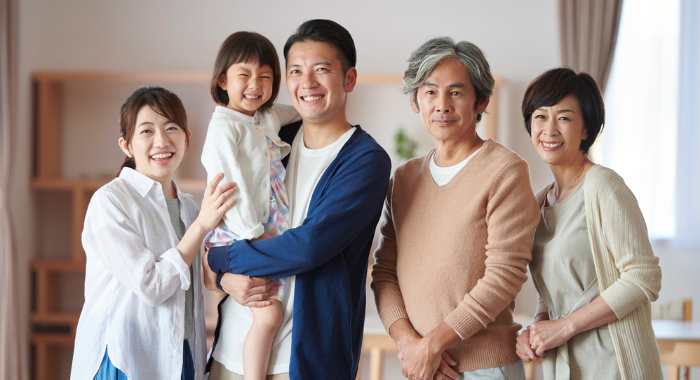 幸せそうな家族