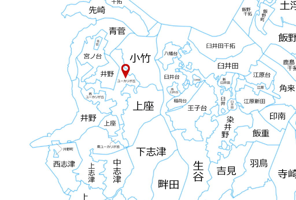 佐倉市 ユーカリが丘周辺エリアの地図