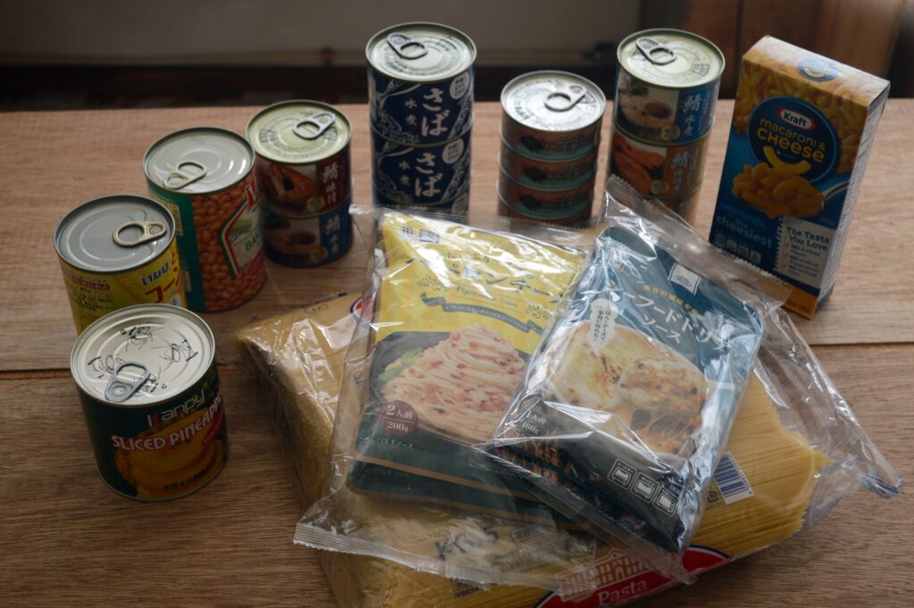 家族4人分の食料備蓄
