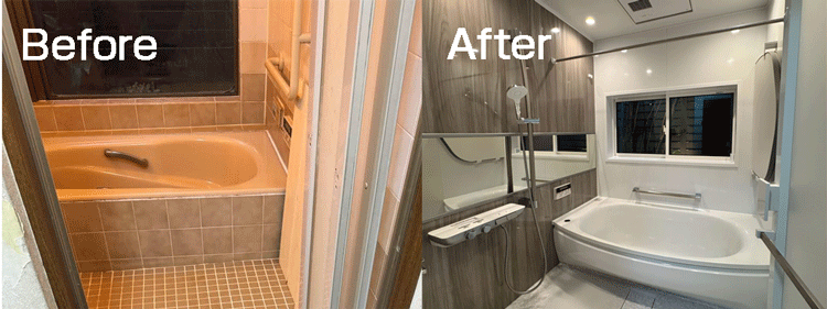 浴室の外窓交換のBeforeAfter　YKK APマドリモ