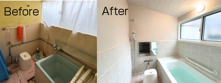 浴室の外窓交換のBeforeAfter　LIXIL リプラス